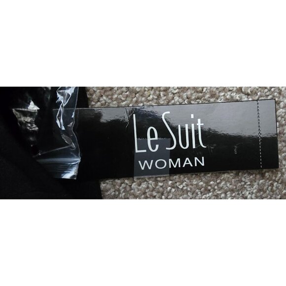 Le Suit Womens Black Jacket With Belt 3/4 Sleeves Size 16W Polyester Blend New W - Picture 4 of 8